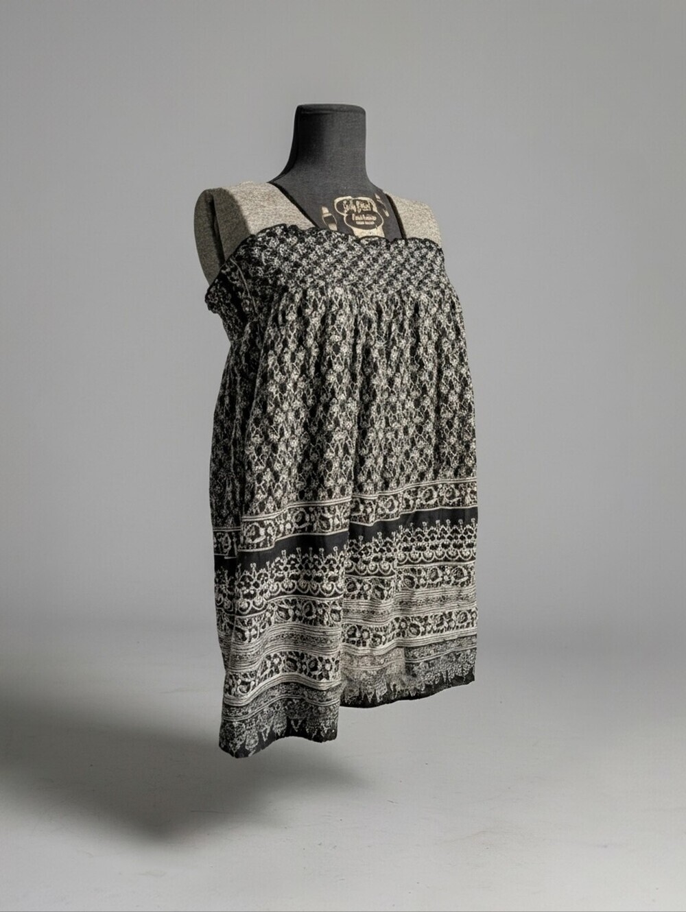 Studio West B/W Patterned Extra Lightweicht Cotton A-Line Boho Skirt Size L/XL - Picture 3 of 9